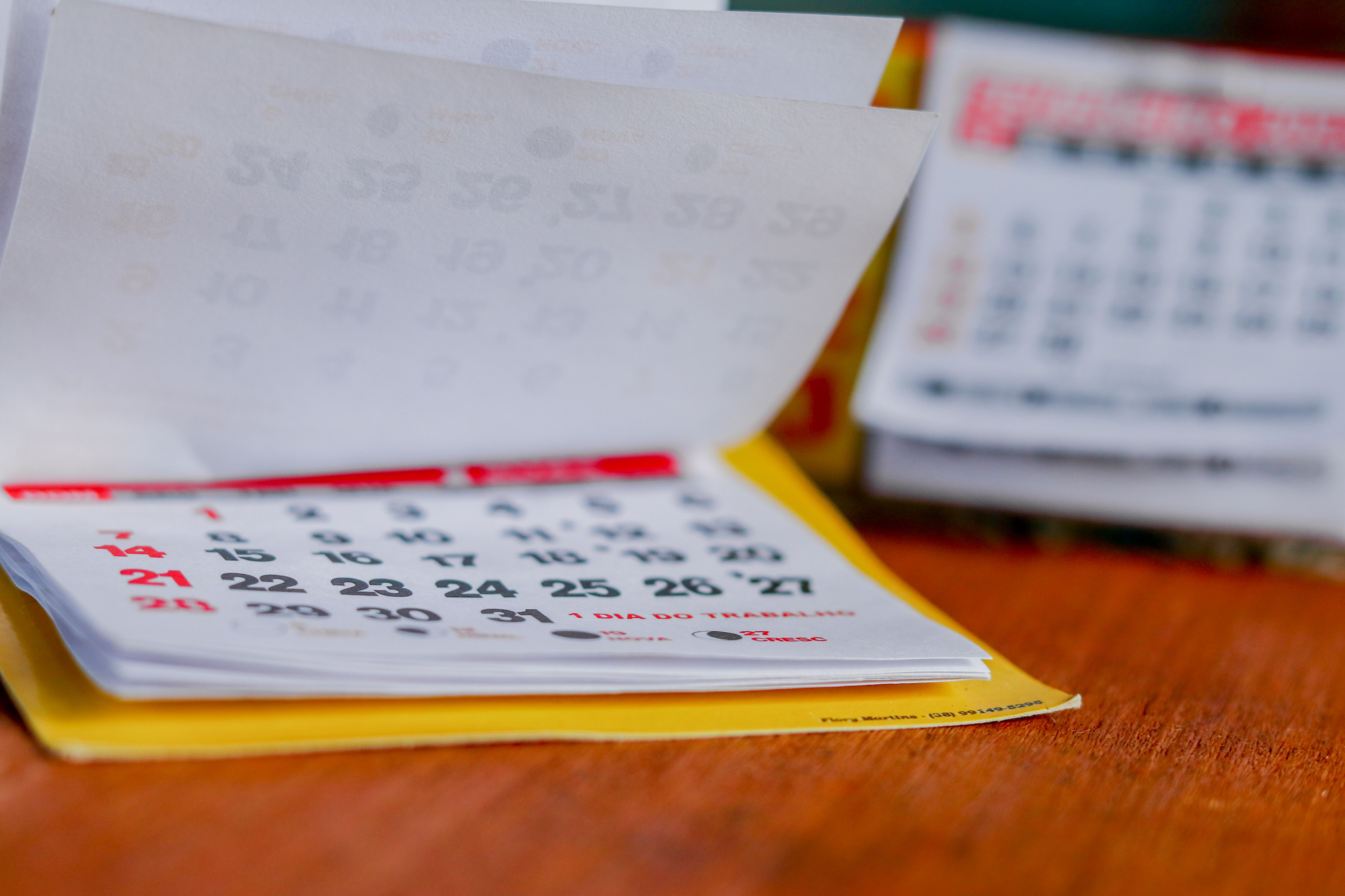 Calendário do BPC para abril.
